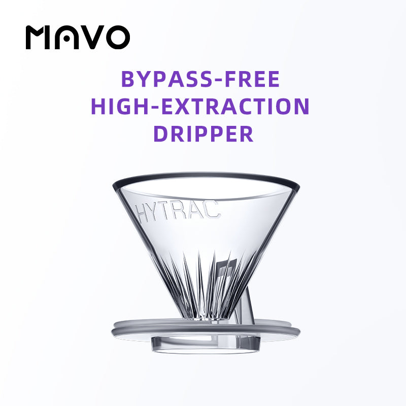 MAVO Hytrac pour over dripper, şeffaf Tritan gövde