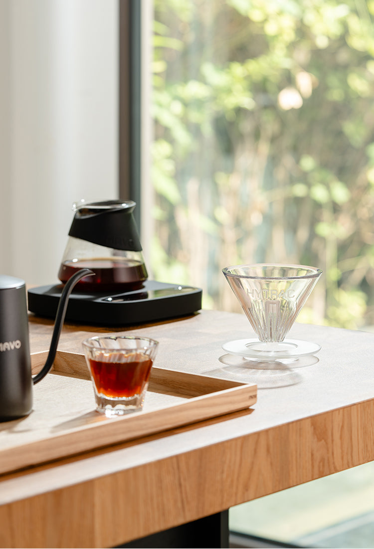 MAVO Hytrac pour over dripper, şeffaf Tritan gövde